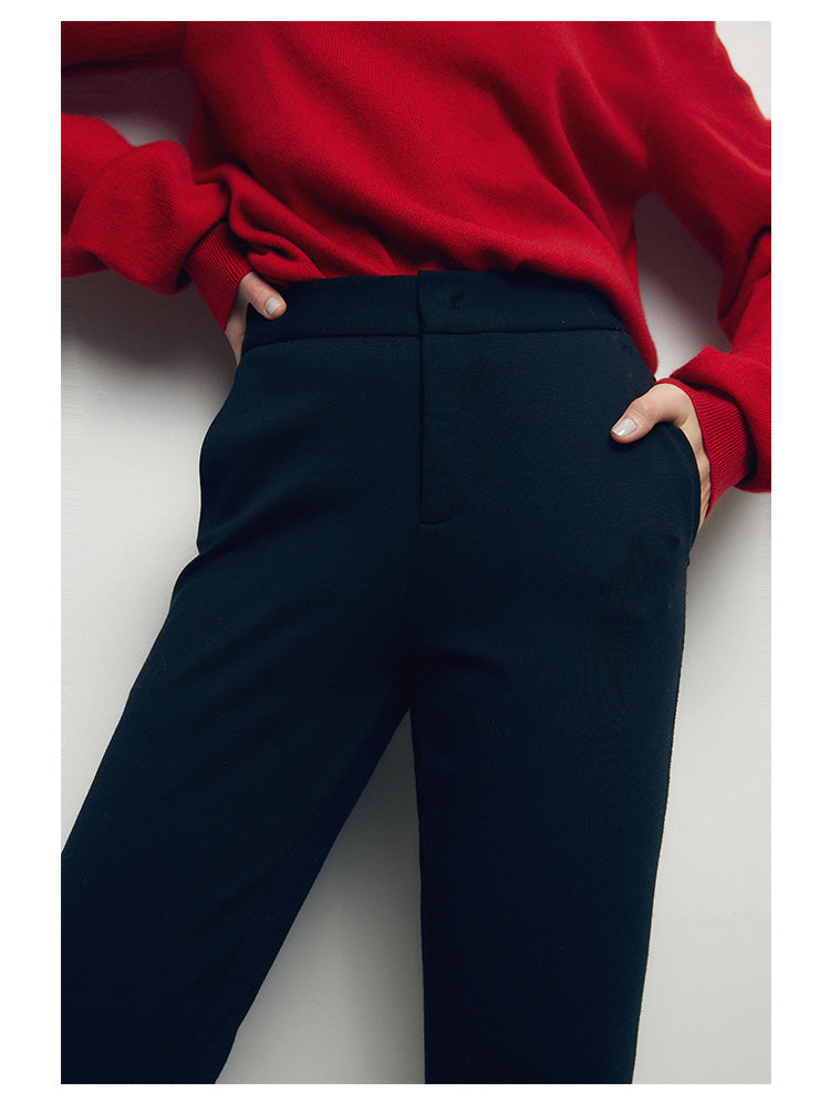 Straight-Leg Flared Pencil Pants