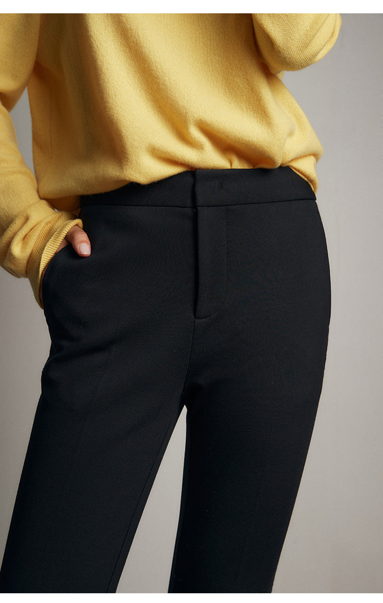 Straight-Leg Flared Pencil Pants