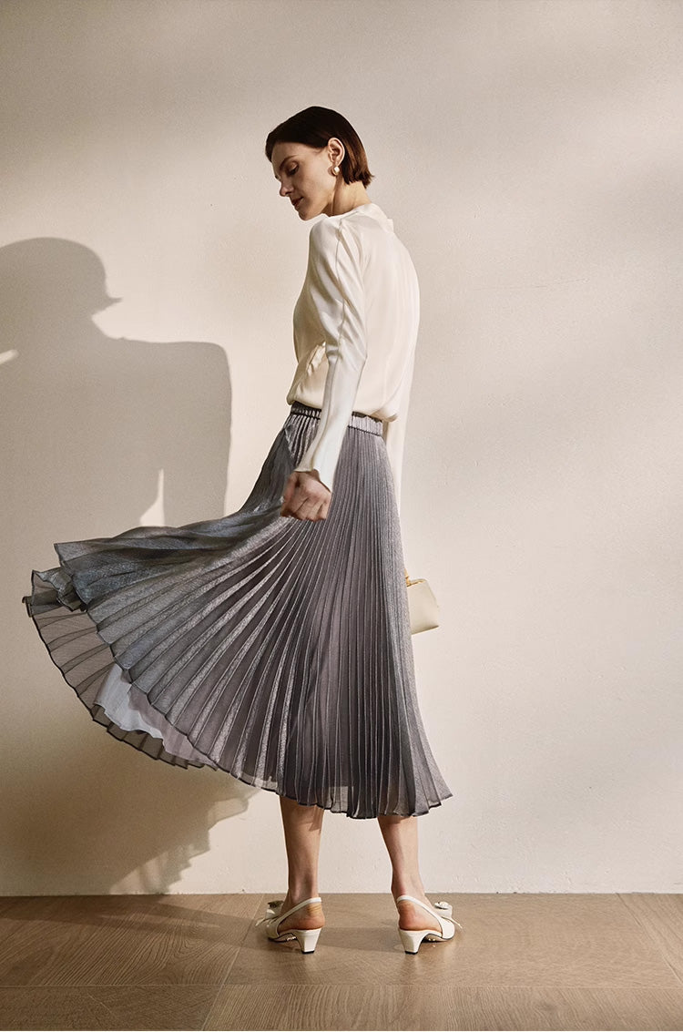 Pleated Midi Skirt