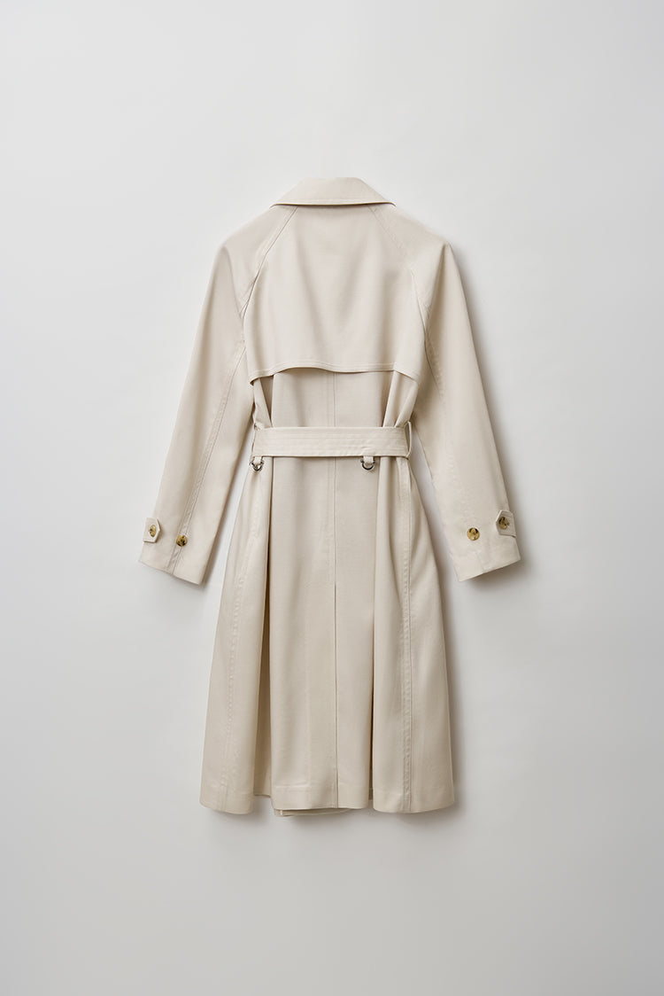 Trench Coat with Button and Belt