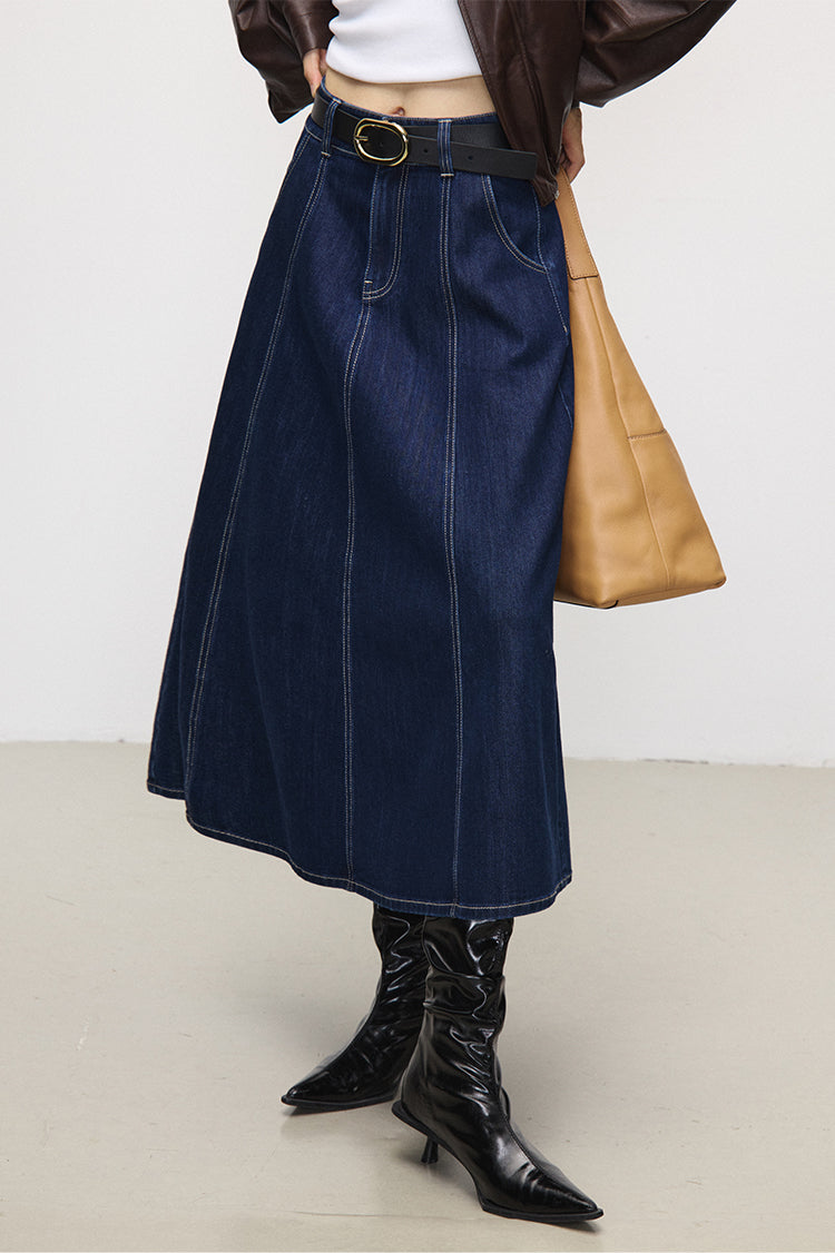 Denim A-Line Skirt