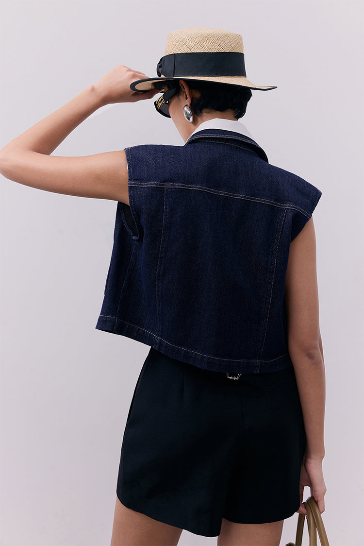 Classic Denim Button-Down Vest