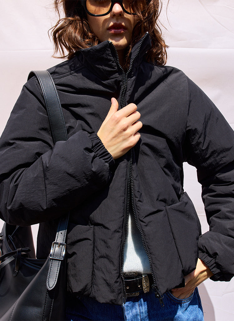 High-Neck Jacket with Front Pockets