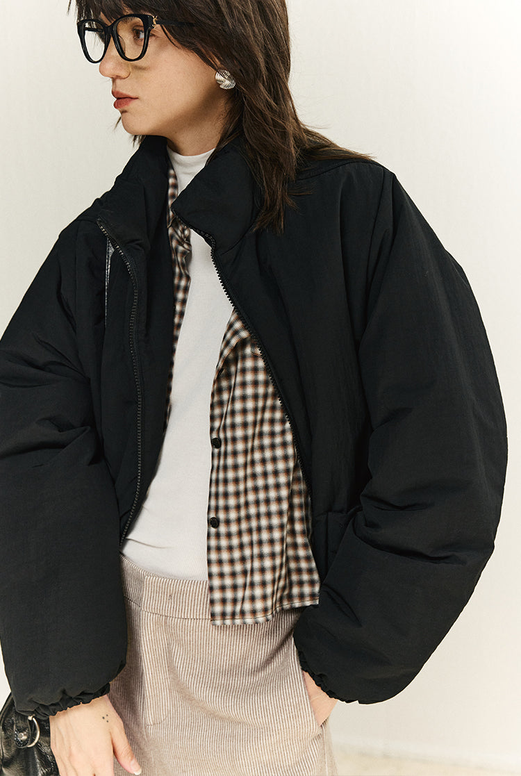 High-Neck Jacket with Front Pockets