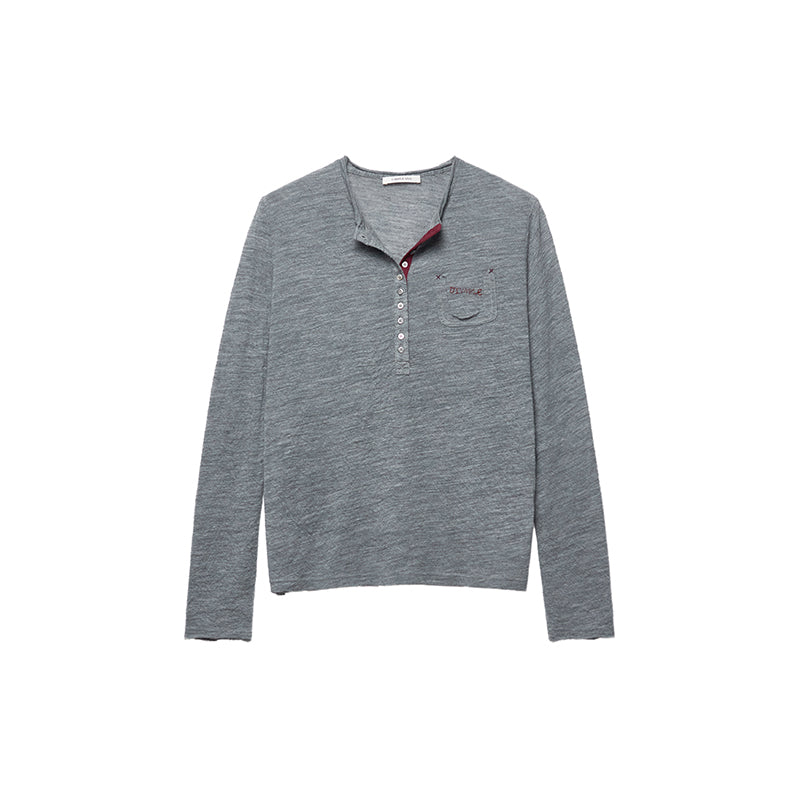 Slim Fit Henley Knit Top