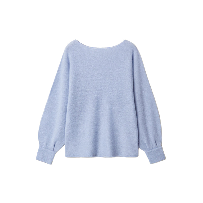 Lantern Sleeve Pullover Knit Sweater