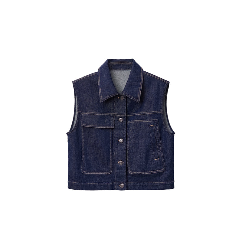 Classic Denim Button-Down Vest