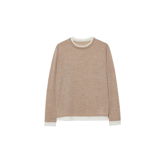 Crewneck Layered Knit Top