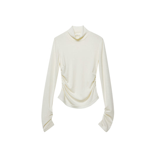 Mock Neck Solid Knit  Top