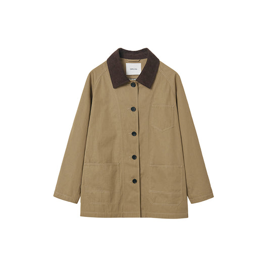 Velvet Collar Utility Jacket