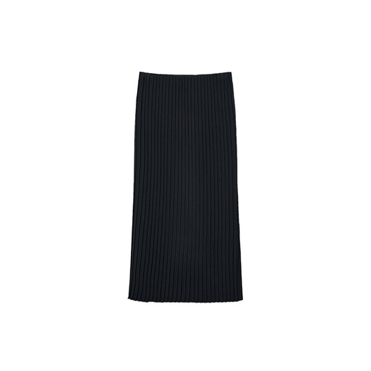 Knit Pleated Midi Skirt