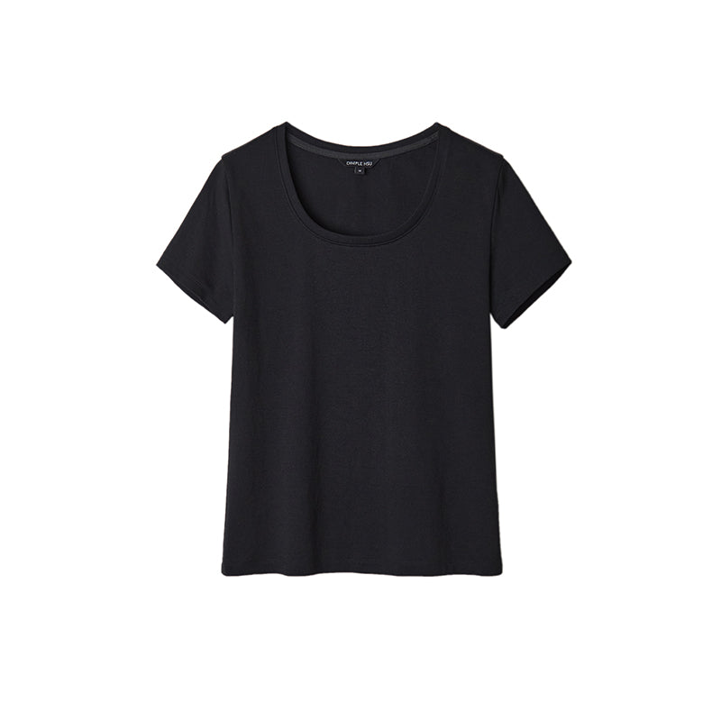 U-Neck Solid Short Sleeve T-Shirt