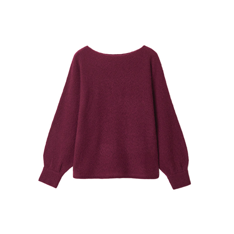 Lantern Sleeve Pullover Knit Sweater