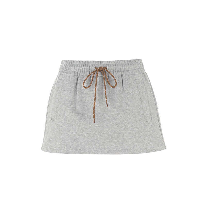 Drawstring Casual Mini Skort