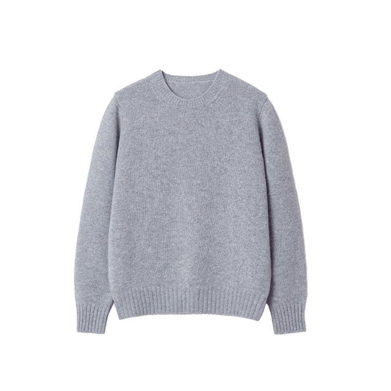 Classic Crew Neck Solid Pullover Sweater