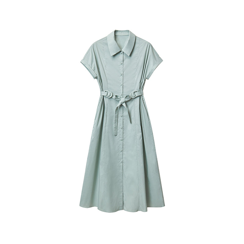 Dress with Button Front and Belt