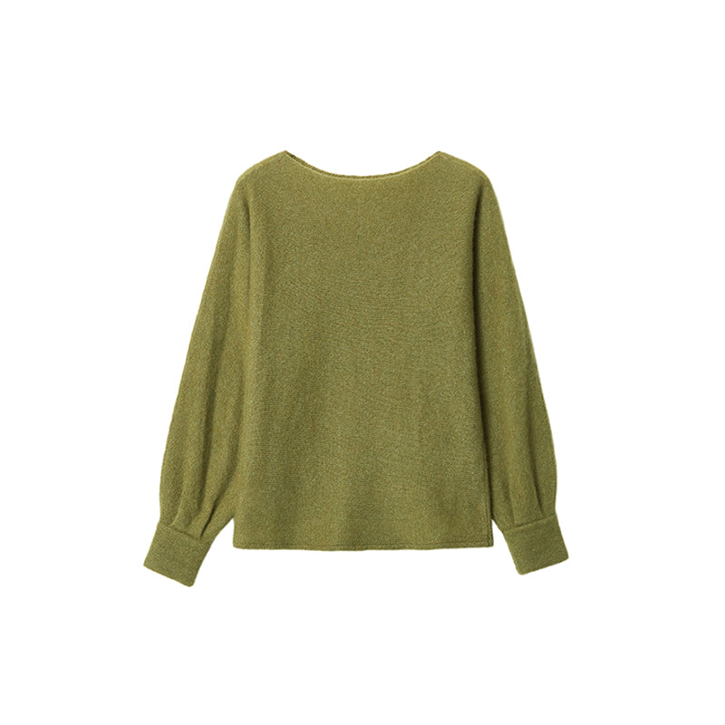 Lantern Sleeve Pullover Knit Sweater