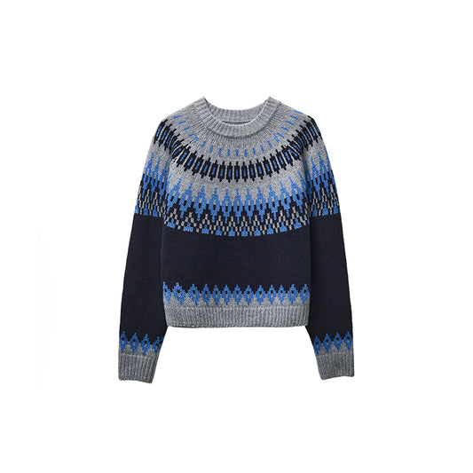 Ethnic Geometric Pattern Sweater