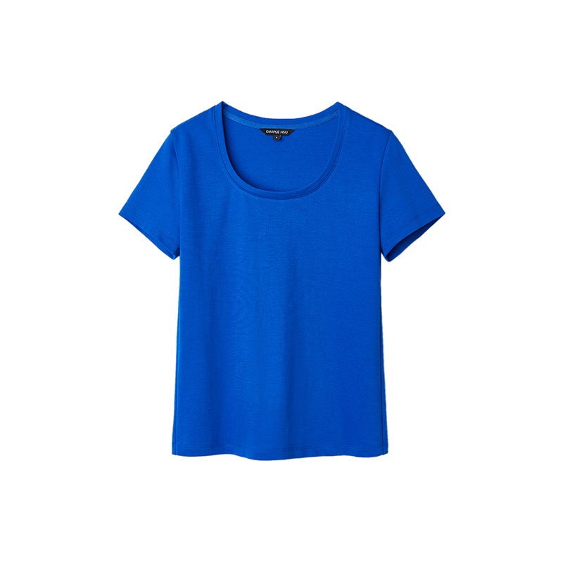 U-Neck Solid Short Sleeve T-Shirt